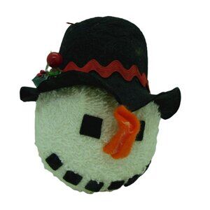 White Fuzzy Fleece Felt Fabric Hanging Snowman Christmas Ornament Tree Decor